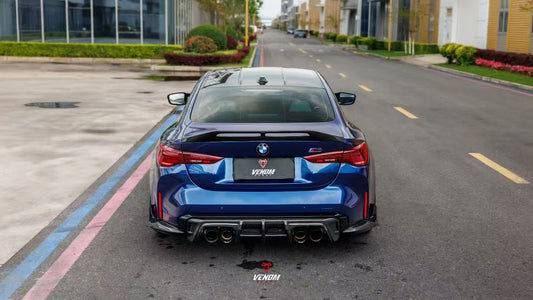 BMW M4 G82 2021-ON & 4 Series G22 430i M440i 2020-ON with Aftermarket Parts - Venom Sport Series Style Rear Lip Ducktail Spoiler Dry Pre-preg Carbon Fiber from ArmorExtend