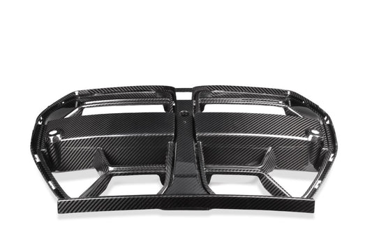 BMW M3 M3C M3CS G80 G81 2021-ON & M4 M4C M4CS G82 G83 2021-ON with Aftermarket Parts - CSL / Without ACC & CSL / With ACC Front Kidney Grill Pre-preg Carbon Fiber from ArmorExtend