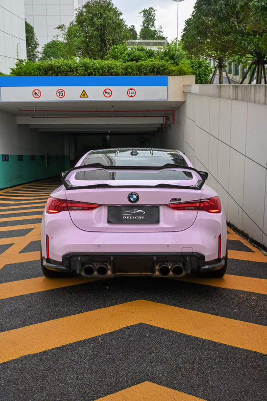 BMW M4 G82 2021 2022 2023 2024 & 4 Series G22 430i M440i 2020 2021 2022 2023 2024 with Aftermarket Parts - AE Style Rear Wing Carbon Fiber from ArmorExtend