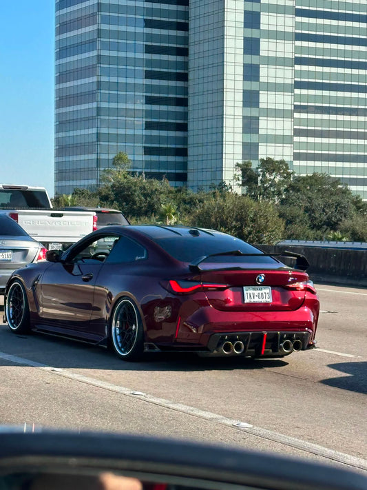 BMW M4 G82 2021 2022 2023 2024 & 4 Series G22 430i M440i 2020 2021 2022 2023 2024 with Aftermarket Parts - AE Style Rear Wing Carbon Fiber from ArmorExtend