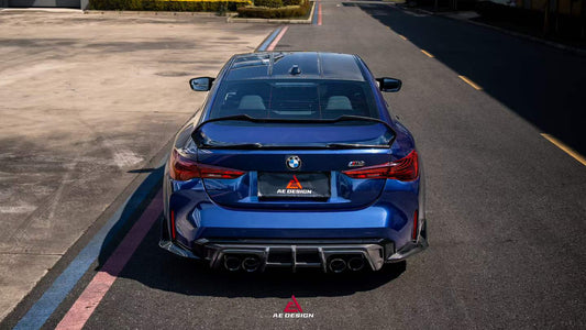BMW M4 G82 2021 2022 2023 2024 & 4 Series G22 430i M440i 2020 2021 2022 2023 2024 with Aftermarket Parts - AE Style Rear Wing Carbon Fiber from ArmorExtend