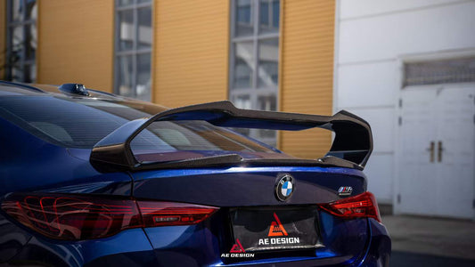 BMW M4 G82 2021 2022 2023 2024 & 4 Series G22 430i M440i 2020 2021 2022 2023 2024 with Aftermarket Parts - AE Style Rear Wing Carbon Fiber from ArmorExtend