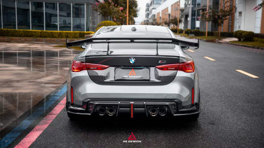 BMW M4 G82 2021-ON & 4 Series G22 430i M440i 2020-ON with Aftermarket Parts - GT Rear Wing Dry Pre-preg Carbon Fiber from ArmorExtend
