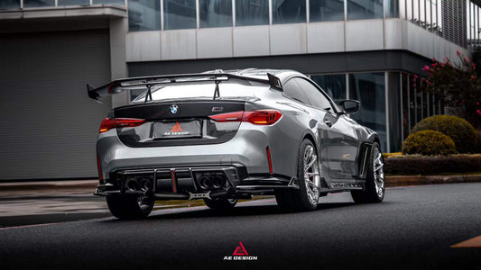 BMW M4 G82 2021-ON & 4 Series G22 430i M440i 2020-ON with Aftermarket Parts - GT Rear Wing Dry Pre-preg Carbon Fiber from ArmorExtend