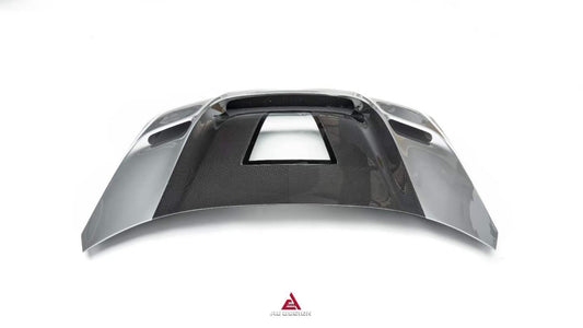BMW M3CS M3C M3 G80 G81 2021-ON & M4CSL M4CS M4C M4 G82 G83 2021-ON with Aftermarket Parts - ART Vented Transparent Glass V2 Style Hood Bonnet Dry Pre-preg Carbon Fiber from ArmorExtend