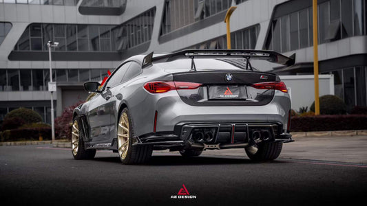 BMW M4 G82 2021-ON & 4 Series G22 430i M440i 2020-ON with Aftermarket Parts - GT Rear Wing Dry Pre-preg Carbon Fiber from ArmorExtend