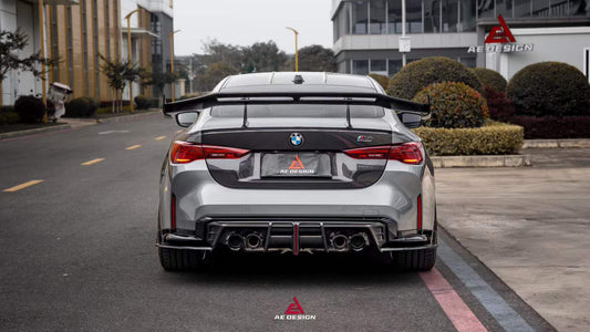 BMW M4 G82 2021-ON & 4 Series G22 430i M440i 2020-ON with Aftermarket Parts - GT Rear Wing Dry Pre-preg Carbon Fiber from ArmorExtend