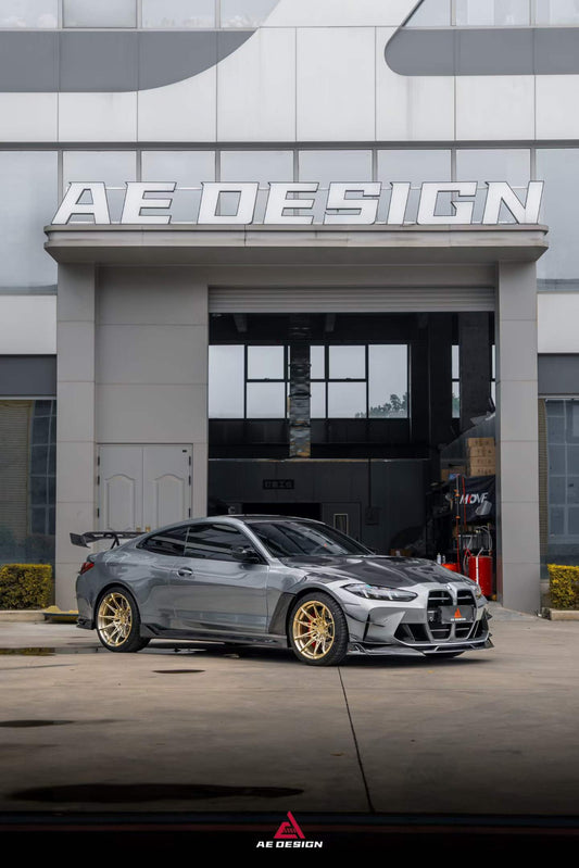 BMW M3 G80 G81 2021 2022 2023 2024 & M4 G82 G83 2021 2022 2023 2024 with Aftermarket Parts - AE Style Side Skirts Carbon Fiber from ArmorExtend