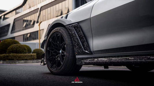 BMW M3 G80 G81 2021 2022 2023 2024 & M4 G82 G83 2021 2022 2023 2024 with Aftermarket Parts - AE Style Side Skirts Carbon Fiber from ArmorExtend