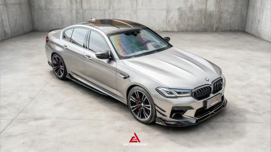 BMW M5/M5C F90 (Fits Both Pre-LCI & LCI) 2018 2019 2020 2021 2022 2023 2024 & 5 Series G30 540i M550i (Fits Both Pre-LCI & LCI) 2017 2018 2019 2020 2021 2022 2023 with Aftermarket Parts - AE Style Side Skirts Carbon Fiber from ArmorExtend