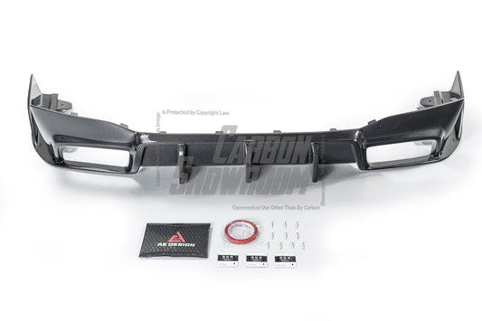 BMW M5/M5C F90 (Fits Both Pre-LCI & LCI) 2018 2019 2020 2021 2022 2023 2024 & 5 Series G30 540i (With M-Package Bumper) M550i (Fits Both Pre-LCI & LCI) 2017 2018 2019 2020 2021 2022 2023 2024 with Aftermarket Parts - AE Rear Diffuser Carbon Fiber from ArmorExtend