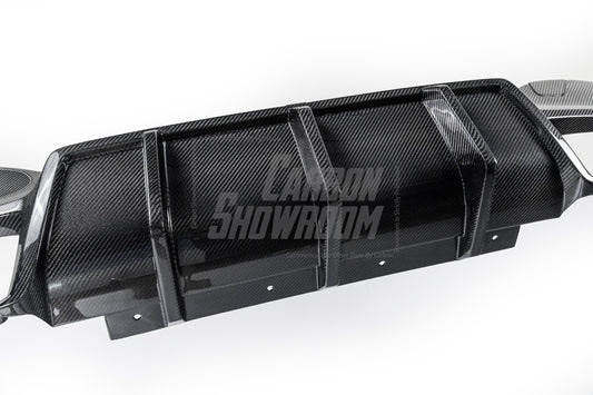 BMW M5/M5C F90 (Fits Both Pre-LCI & LCI) 2018 2019 2020 2021 2022 2023 2024 & 5 Series G30 540i (With M-Package Bumper) M550i (Fits Both Pre-LCI & LCI) 2017 2018 2019 2020 2021 2022 2023 2024 with Aftermarket Parts - AE Rear Diffuser Carbon Fiber from ArmorExtend
