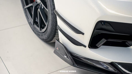 BMW M5/M5C F90 Pre-LCI 2018 2019 2020 & M5/M5C F90 LCI 2021 2022 2023 2024 with Aftermarket Parts - AE Front Canards Carbon Fiber from ArmorExtend