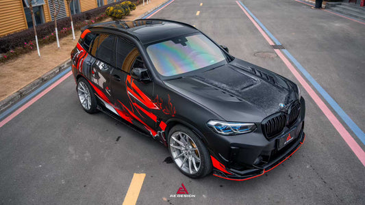 BMW X3 G01 & X3M X3MC F97 (Fits Both Pre-LCI & LCI) 2019 2020 2021 2022 2023 2024 & X4 G02 & X4M X4MC F98 (Fits Both Pre-LCI & LCI) 2019 2020 2021 2022 2023 2024 with Aftermarket Parts - AE Hood Bonnet Carbon Fiber from ArmorExtend