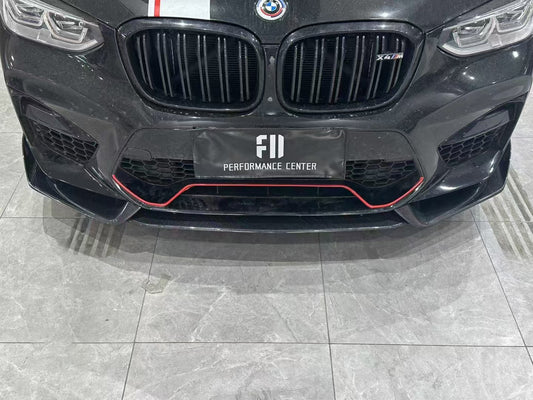 BMW X3M X3MC F97 Pre-LCI 2019 2020 2021 & X4M X4MC F98 Pre-LCI 2019 2020 2021 with Aftermarket Parts - AE Front Lip Carbon Fiber from ArmorExtend