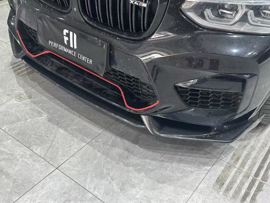 BMW X3M X3MC F97 Pre-LCI 2019 2020 2021 & X4M X4MC F98 Pre-LCI 2019 2020 2021 with Aftermarket Parts - AE Front Lip Carbon Fiber from ArmorExtend