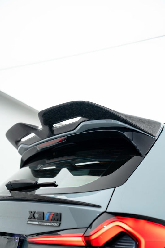 BMW X3M X3MC F97 (Fits Both Pre-LCI & LCI) 2019 2020 2021 2022 2023 2024 with Aftermarket Parts - AE Style Rear Roof Spoiler Carbon Fiber from ArmorExtend