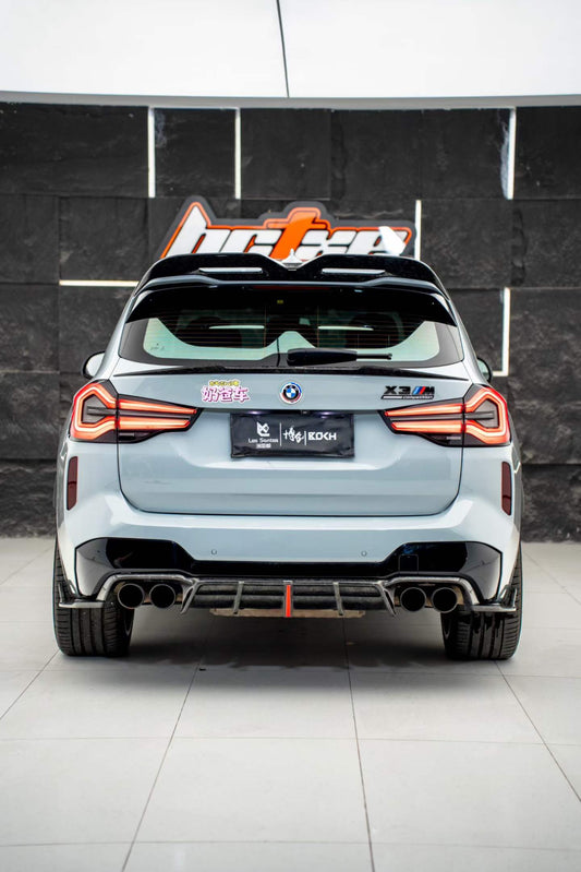 BMW X3M X3MC F97 (Fits Both Pre-LCI & LCI) 2019 2020 2021 2022 2023 2024 with Aftermarket Parts - AE V2 Style Rear Diffuser Carbon Fiber from ArmorExtend