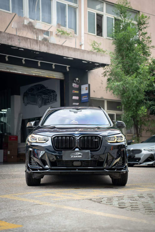 BMW X3 s/x Drive 30i (with M-Package Bumper) & M40i G01 LCI 2022 2023 2024 & X4 xDrive 30i (with M-Package Bumper) & M40i G02 LCI 2022 2023 2024 with Aftermarket Parts - Plustic Style Front Lip ABS from ArmorExtend
