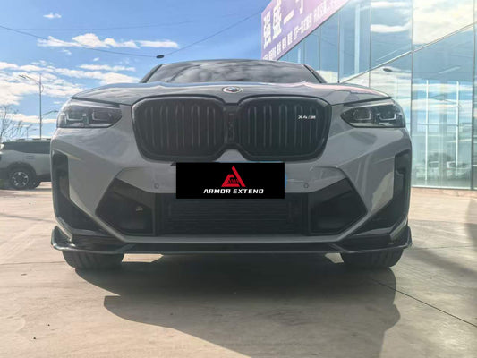 BMW X3M X3MC F97 LCI 2022 2023 2024 2025 & X4M X4MC F98 LCI 2022 2023 2024 2025 with Aftermarket Parts - ART V2 Front Lip Dry Pre-preg Carbon Fiber from ArmorExtend