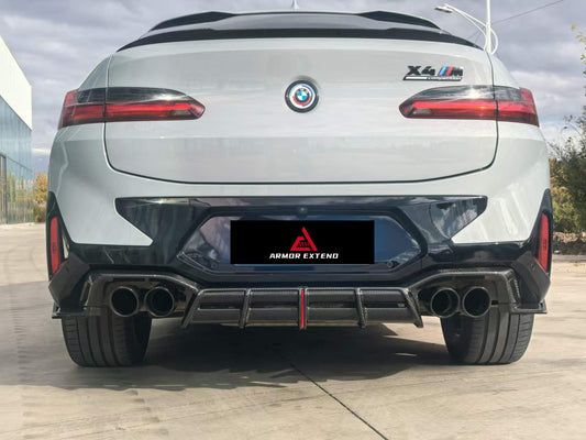 BMW X4M X4MC F98 (Fits Both Pre-LCI & LCI) 2019 2020 2021 2022 2023 2024 2025 with Aftermarket Parts - ART V2 Rear Diffuser Dry Pre-preg Carbon from ArmorExtend