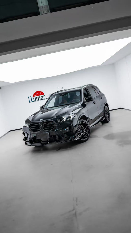 BMW X5M X5MC F95 & X6M X6MC F96 2024-ON (LCI) With Aftermarket Parts - AE Style Front Lip Pre-preg Carbon Fiber from ArmorExtend