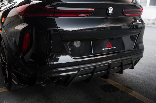 BMW X5M X5MC F95 & X6M X6MC F96 (Fits Both Pre-LCI & LCI) 2020 2021 2022 2023 2024 With Aftermarket Parts - AE V2 Style Rear Diffuser & Canards Pre-preg Carbon Fiber from ArmorExtend