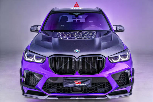 BWM X5M X5MC F95 Pre-LCI 2020 2021 2022 2023 with Aftermarket Parts - AE Style Front Lip Carbon Fiber from ArmorExtend