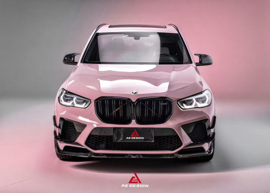 BWM X5M X5MC F95 Pre-LCI 2020 2021 2022 2023 with Aftermarket Parts - AE Style Front Lip Carbon Fiber from ArmorExtend
