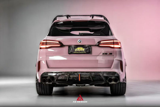 BMW X5M X5MC F95 (Fits Both Pre-LCI & LCI) 2020 2021 2022 2023 2024 & X6M X6MC F96 (Fits Both Pre-LCI & LCI) 2020 2021 2022 2023 2024 with Aftermarket Parts - AE Style Rear Diffuser & Canards Pre-preg Carbon Fiber from ArmorExtend