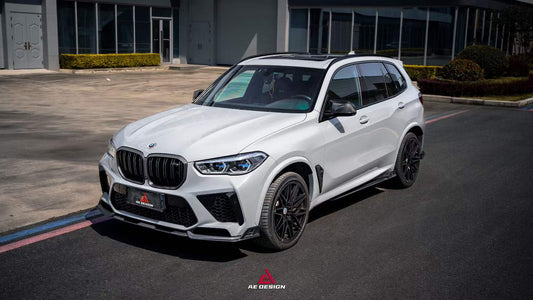BMW X5 M60i xDrive50e x/sDrive40i G05 (Fits Both Pre-LCI & LCI) 2020-ON & X5M X5MC F95 (Fits Both Pre-LCI & LCI) 2020-ON & X6 M60I xDrive40i G06 (Fits Pre-LCI & LCI) 2020-ON & X6M X6MC F96 (Fits Pre-LCI & LCI) 2020-ON with Aftermarket Parts - AE V2 Side Skirts Carbon Fiber from Armorextend