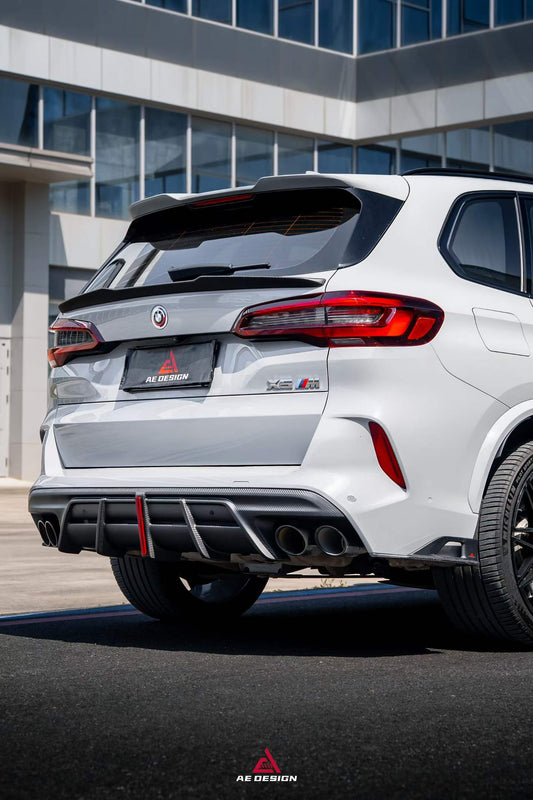 BMW X5 G05 M50i X/S Drive 40i (with M-Package) (Fits Both Pre-LCI & LCI) 2019-ON & X5M X5MC F95 (Fits Both Pre-LCI & LCI) 2020 2021 2022 2023 2024?with Aftermarket Parts - AE Style Rear Spoiler Carbon Fiber from ArmorExtend