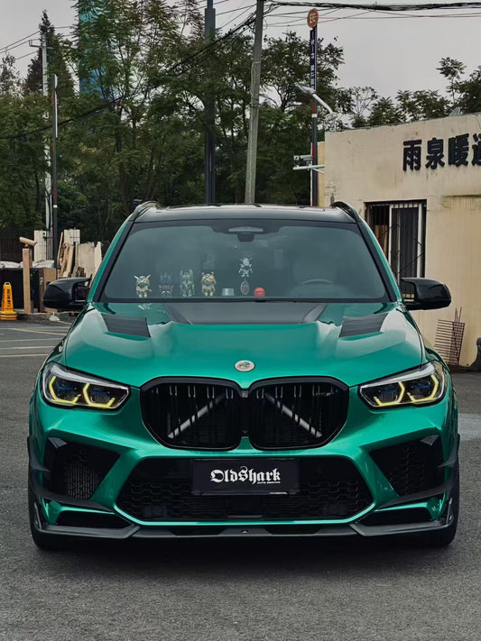 BWM X5M X5MC F95 Pre-LCI 2020 2021 2022 2023 with Aftermarket Parts - AE Style Front Lip Carbon Fiber from ArmorExtend
