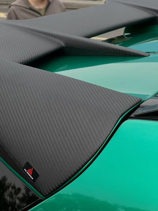 BMW X5M X5MC F95 (Fits Both Pre-LCI & LCI) 2020 2021 2022 2023 2024 with Aftermarket Parts - AE Style Rear Roof Spoiler Carbon Fiber from ArmorExtend