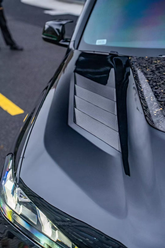 BMW X5 G05 & X5M X5MC F95 (Fits Both Pre-LCI & LCI) 2020 2021 2022 2023 2024 X6 G06 & X6M X6MC F96 (Fits Both Pre-LCI & LCI) 2020 2021 2022 2023 2024 with Aftermarket Parts - AE Style Hood Carbon Fiber from ArmorExtend