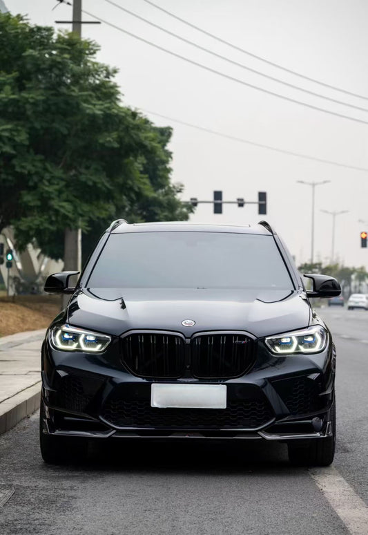 BMW X5M X5MC F95 & X6M X6MC F96 2024-ON (LCI) With Aftermarket Parts - AE Style Front Lip Carbon Fiber from ArmorExtend