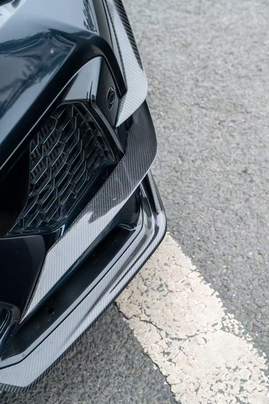 BMW X5M X5MC F95 & X6M X6MC F96 2024-ON (LCI) With Aftermarket Parts - AE Style Front Lip Carbon Fiber from ArmorExtend