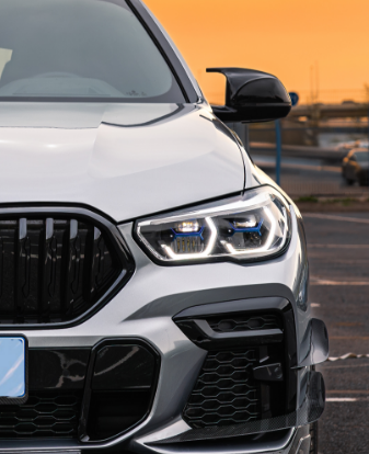 BMW X6 M60i xDrive40i (with M-Package) G06 Pre-LCI 2020 2021 2022 2023 with Aftermarket Parts - AE Front Canards Pre-preg Carbon Fiber from ArmorExtend
