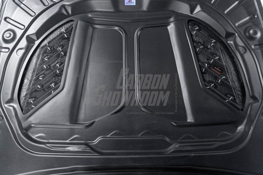 Cadillac CT5 CT5V Blackwing V Premium Luxury Sport Base 2020-ON with Aftermarket Parts - AE Vented Style Hood Bonnet Double-sided Carbon Fiber?from?ArmorExtend