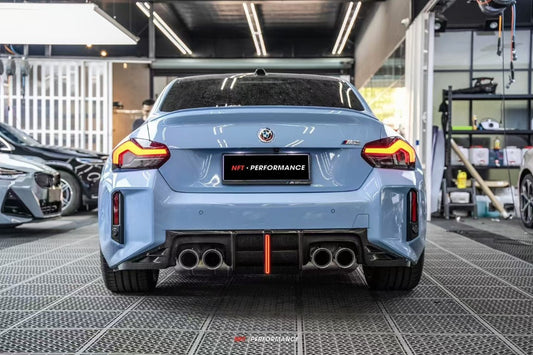 BMW M2 M2C G87 2023 2024 with Aftermarket Parts - ART & ART Street Version & AE Track Version Style Rear Diffuser & Canards Carbon Fiber from ArmorExtend