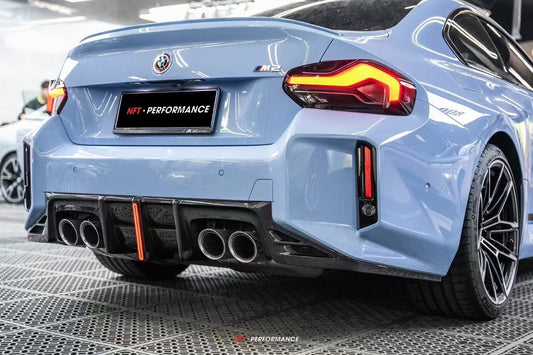 BMW M2 M2C G87 2023 2024 with Aftermarket Parts - ART & ART Street Version & AE Track Version Style Rear Diffuser & Canards Carbon Fiber from ArmorExtend