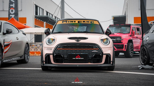 MINI Cooper JCW (John Cooper Works) F56 LCI 2022 2023 2024 with Aftermarket Parts - AE Style Front Lip Carbon Fiber from ArmorExtend