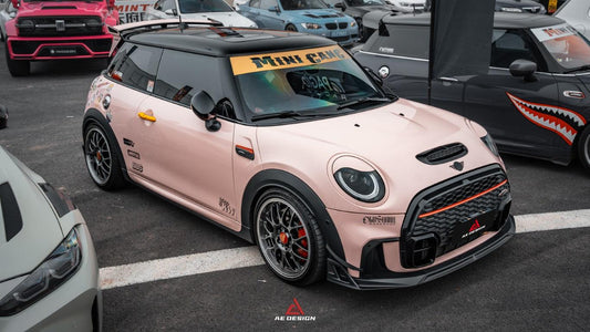 MINI Cooper JCW (John Cooper Works) F56 LCI 2022 2023 2024 with Aftermarket Parts - AE Style Front Lip Carbon Fiber from ArmorExtend