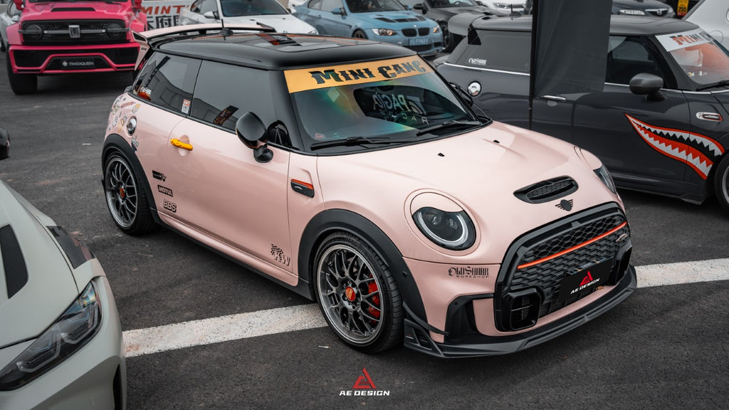 MINI Cooper JCW (John Cooper Works) F56 LCI 2022-ON with Aftermarket Parts - AE Style Carbon Fiber Front Canards from ArmorExtend