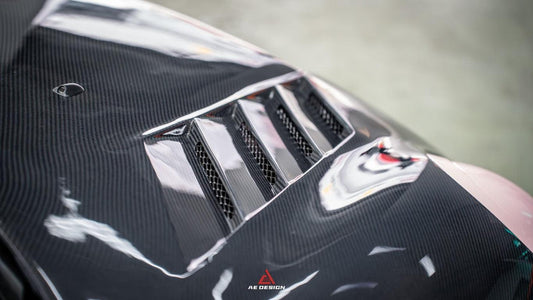 MINI Cooper JCW (John Cooper Works) F56 & Cooper (All Models) LCI 2022 2023 2024 with Aftermarket Parts - AE Style Hood Carbon Fiber from ArmorExtend