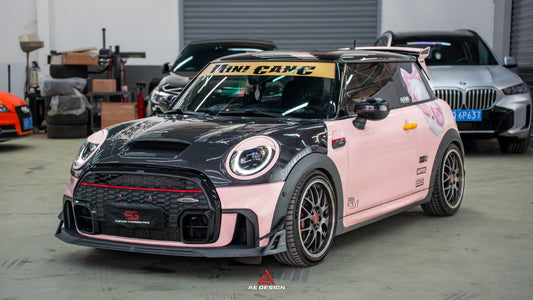 MINI Cooper JCW (John Cooper Works) F56 LCI 2022 2023 2024 with Aftermarket Parts - AE Style Front Canards Carbon Fiber from ArmorExtend