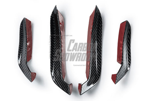Mercedes Benz C-Class C300 (with sport-package bumper) W206 2021 2022 2023 2024 with Aftermarket Parts - AE Front Canards Carbon Fiber from ArmorExtend