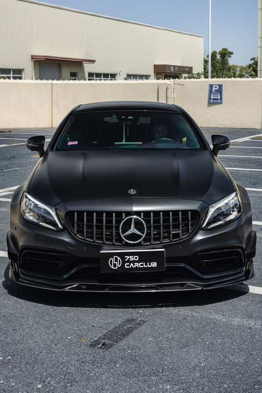 Mercedes Benz C-Class C63S C63 AMG W205 Coupe Convertible 2015 2016 2017 2018 2019 2020 2021 2022 2023 (suitable for both pre-facelift and facelift) with Aftermarket Parts - AE Front Lip Carbon Fiber from ArmorExtend