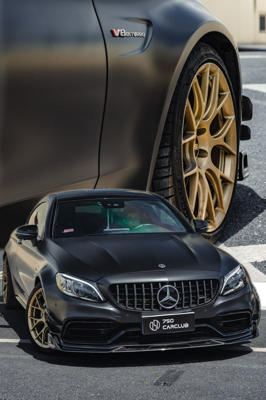 Mercedes Benz C-Class C63S C63 AMG W205 Coupe Convertible 2015 2016 2017 2018 2019 2020 2021 2022 2023 (suitable for both pre-facelift and facelift) with Aftermarket Parts - AE Front Lip Carbon Fiber from ArmorExtend