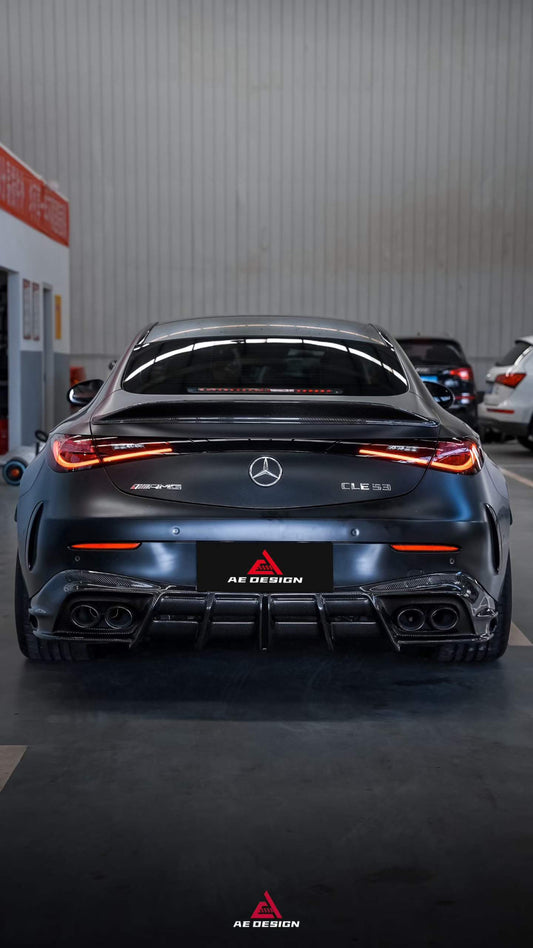 Mercedes Benz CLE-Class AMG CLE 53 C236 A236 2024-ON with Aftermarket Parts - AE Style ear Lip Spoiler Dry Pre-preg Carbon Fiber from?ArmorExtend